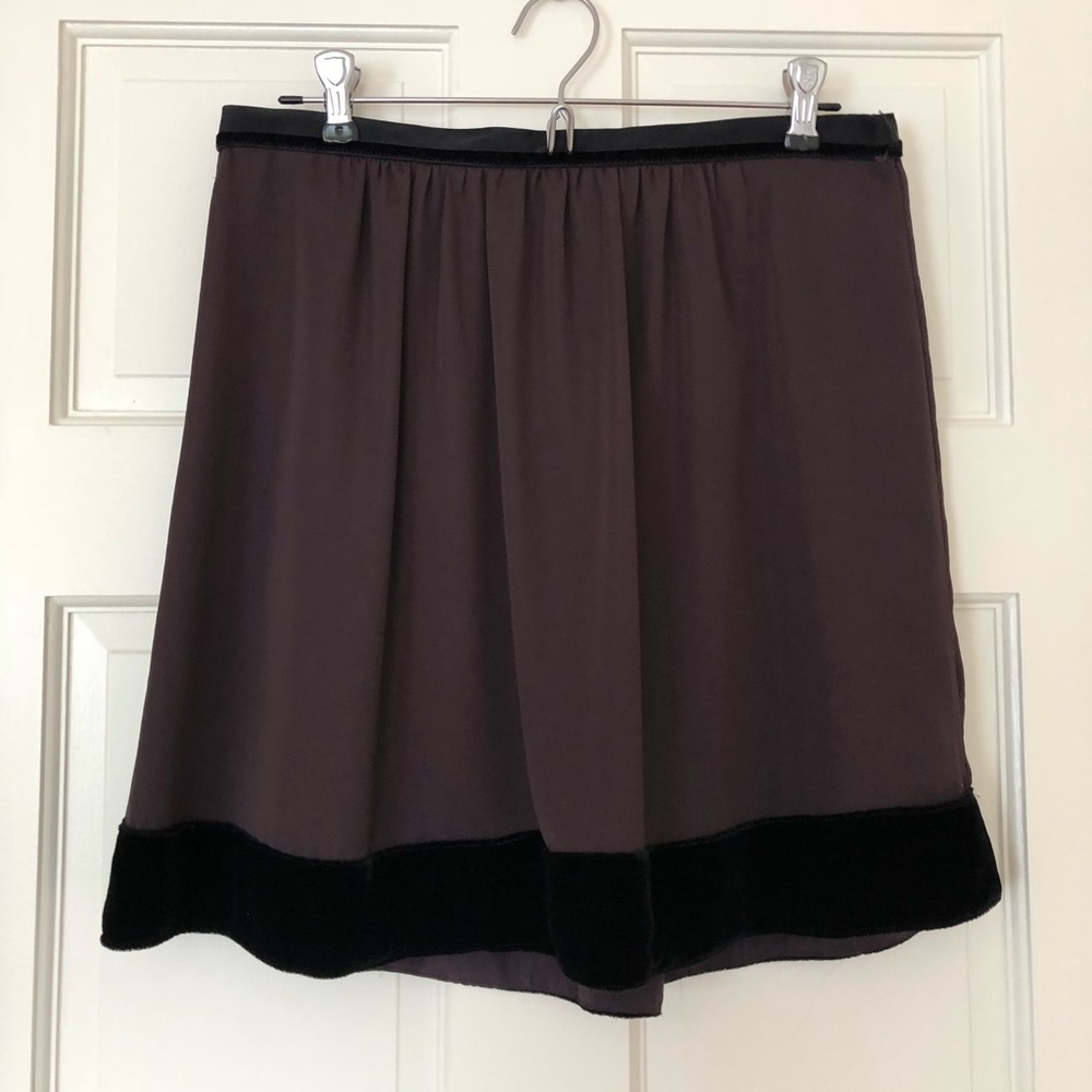 GAP black satin and velvet circle skirt